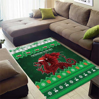 Wales Christmas Area Rug Cymru Dragon Nadolig Llawen - Wonder Print Shop