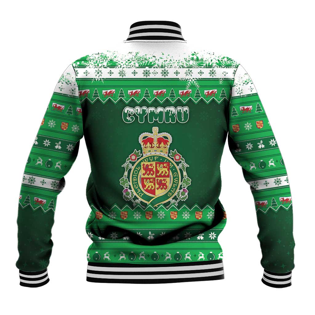 Wales Christmas Baseball Jacket Cymru Dragon Nadolig Llawen - Wonder Print Shop