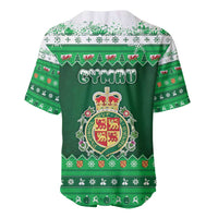 Wales Christmas Baseball Jersey Cymru Dragon Nadolig Llawen - Wonder Print Shop
