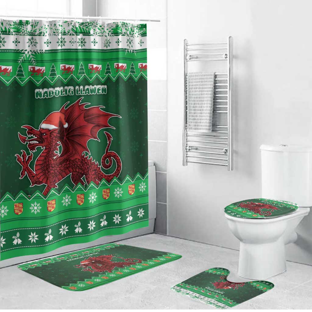 Wales Christmas Bathroom Set Cymru Dragon Nadolig Llawen - Wonder Print Shop