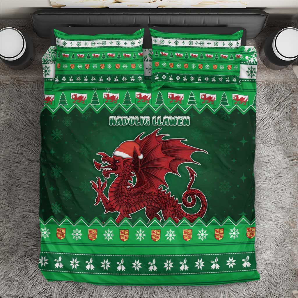 Wales Christmas Bedding Set Cymru Dragon Nadolig Llawen - Wonder Print Shop