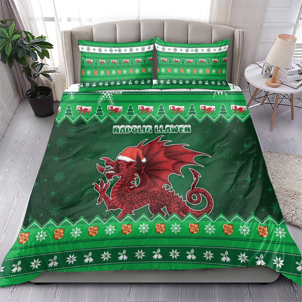 Wales Christmas Bedding Set Cymru Dragon Nadolig Llawen - Wonder Print Shop