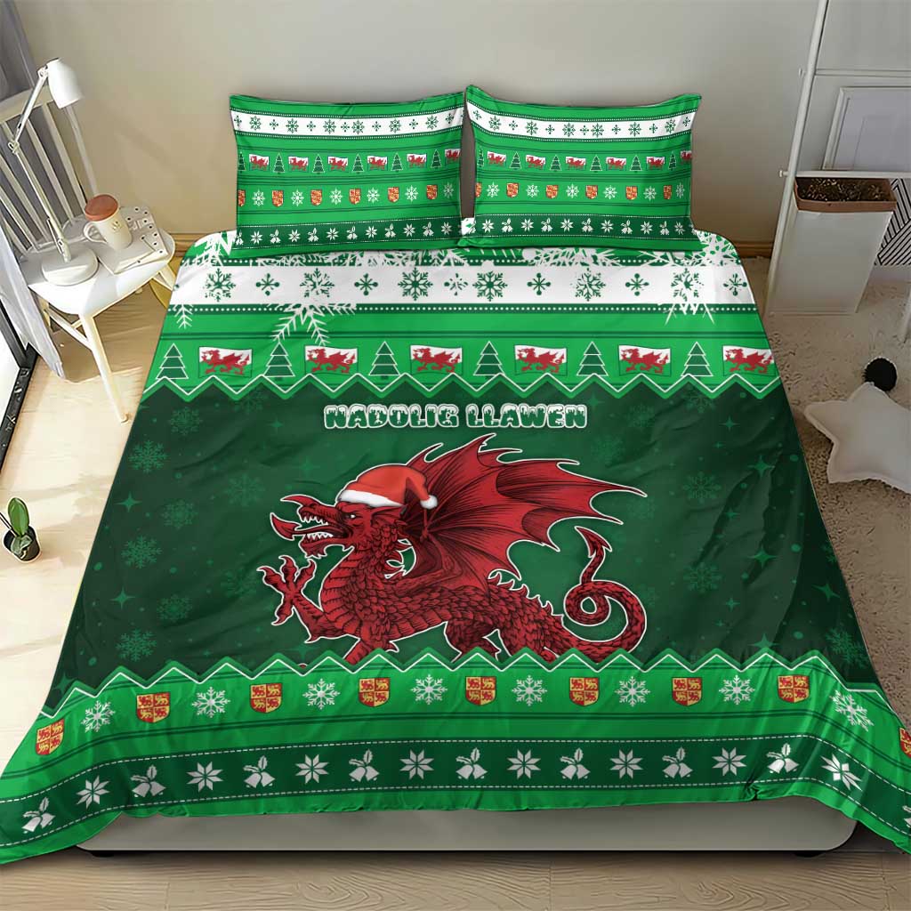 Wales Christmas Bedding Set Cymru Dragon Nadolig Llawen - Wonder Print Shop