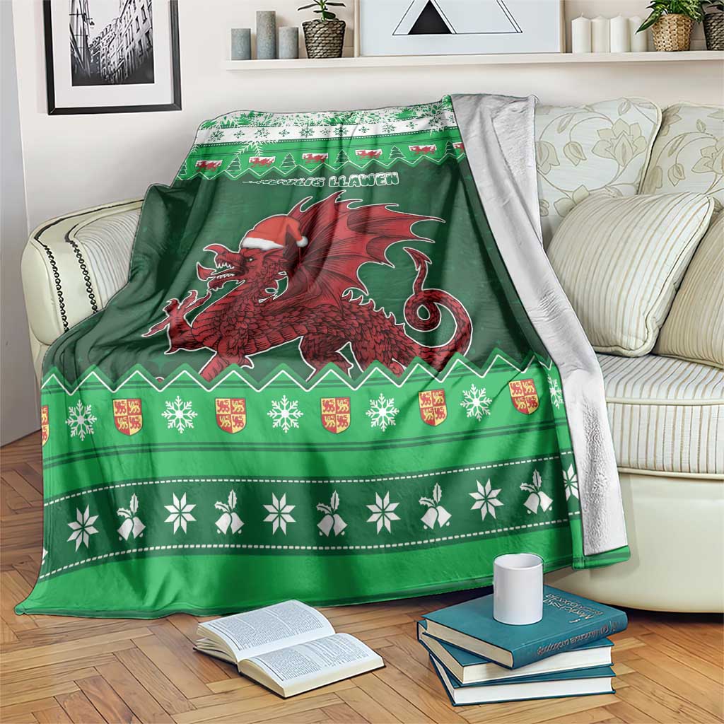 Wales Christmas Blanket Cymru Dragon Nadolig Llawen - Wonder Print Shop