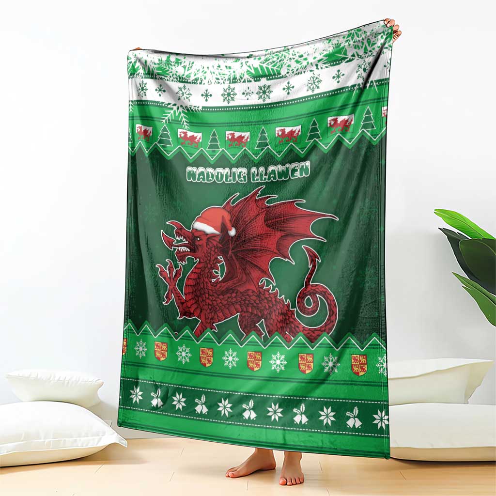 Wales Christmas Blanket Cymru Dragon Nadolig Llawen - Wonder Print Shop