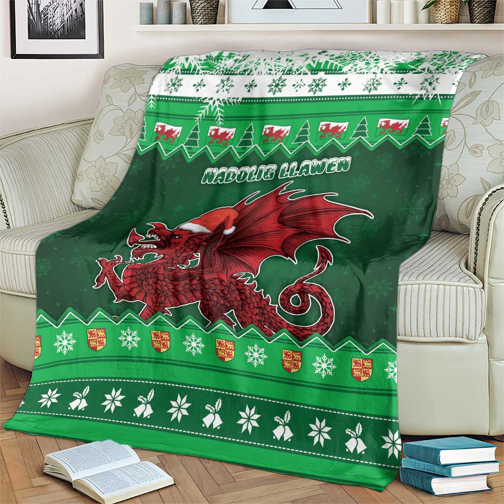 Wales Christmas Blanket Cymru Dragon Nadolig Llawen - Wonder Print Shop
