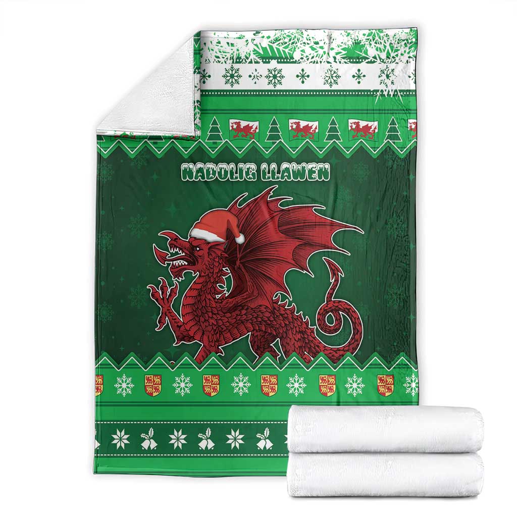 Wales Christmas Blanket Cymru Dragon Nadolig Llawen - Wonder Print Shop