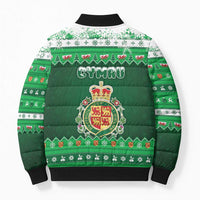 Wales Christmas Bomber Puffer Jacket Cymru Dragon Nadolig Llawen - Wonder Print Shop