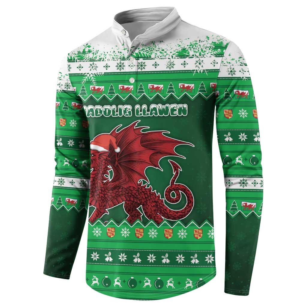 Wales Christmas Button Sweatshirt Cymru Dragon Nadolig Llawen - Wonder Print Shop