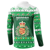 Wales Christmas Button Sweatshirt Cymru Dragon Nadolig Llawen - Wonder Print Shop