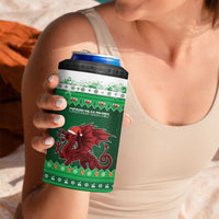 Wales Christmas 4 in 1 Can Cooler Tumbler Cymru Dragon Nadolig Llawen - Wonder Print Shop