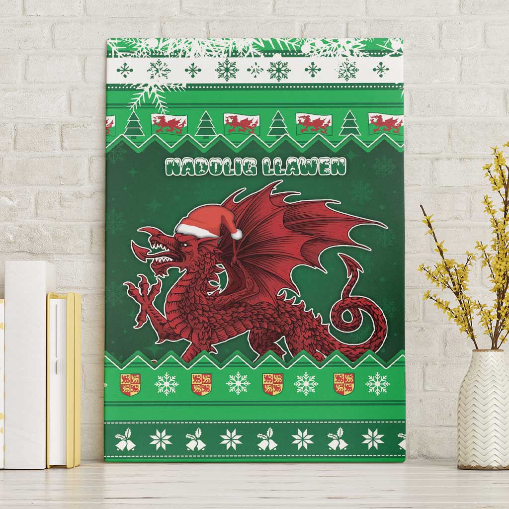 Wales Christmas Canvas Wall Art Cymru Dragon Nadolig Llawen - Wonder Print Shop