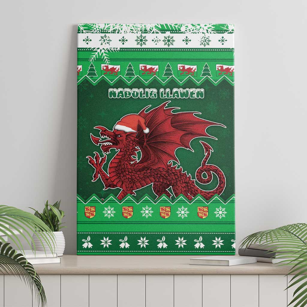 Wales Christmas Canvas Wall Art Cymru Dragon Nadolig Llawen - Wonder Print Shop