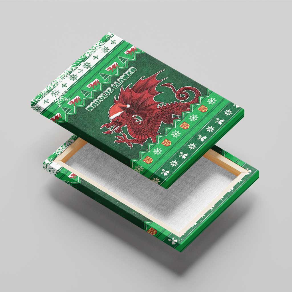 Wales Christmas Canvas Wall Art Cymru Dragon Nadolig Llawen - Wonder Print Shop