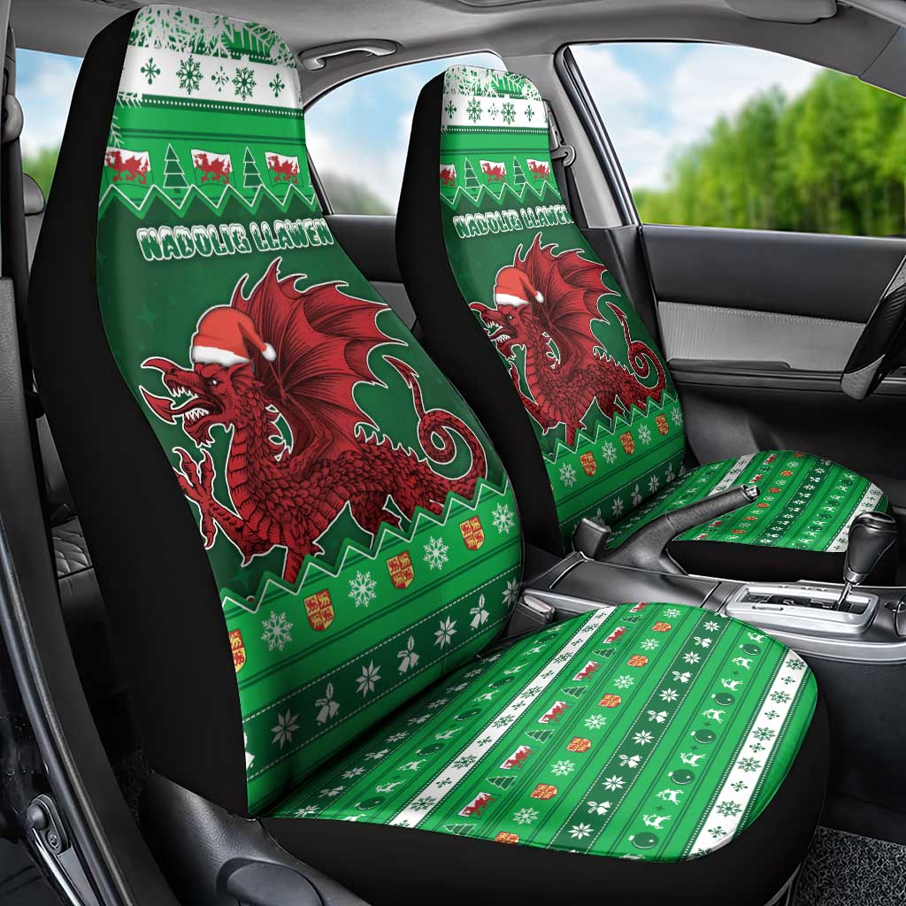 Wales Christmas Car Seat Cover Cymru Dragon Nadolig Llawen - Wonder Print Shop