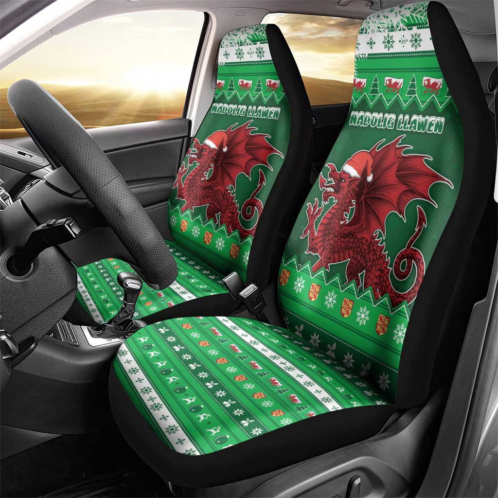 Wales Christmas Car Seat Cover Cymru Dragon Nadolig Llawen - Wonder Print Shop