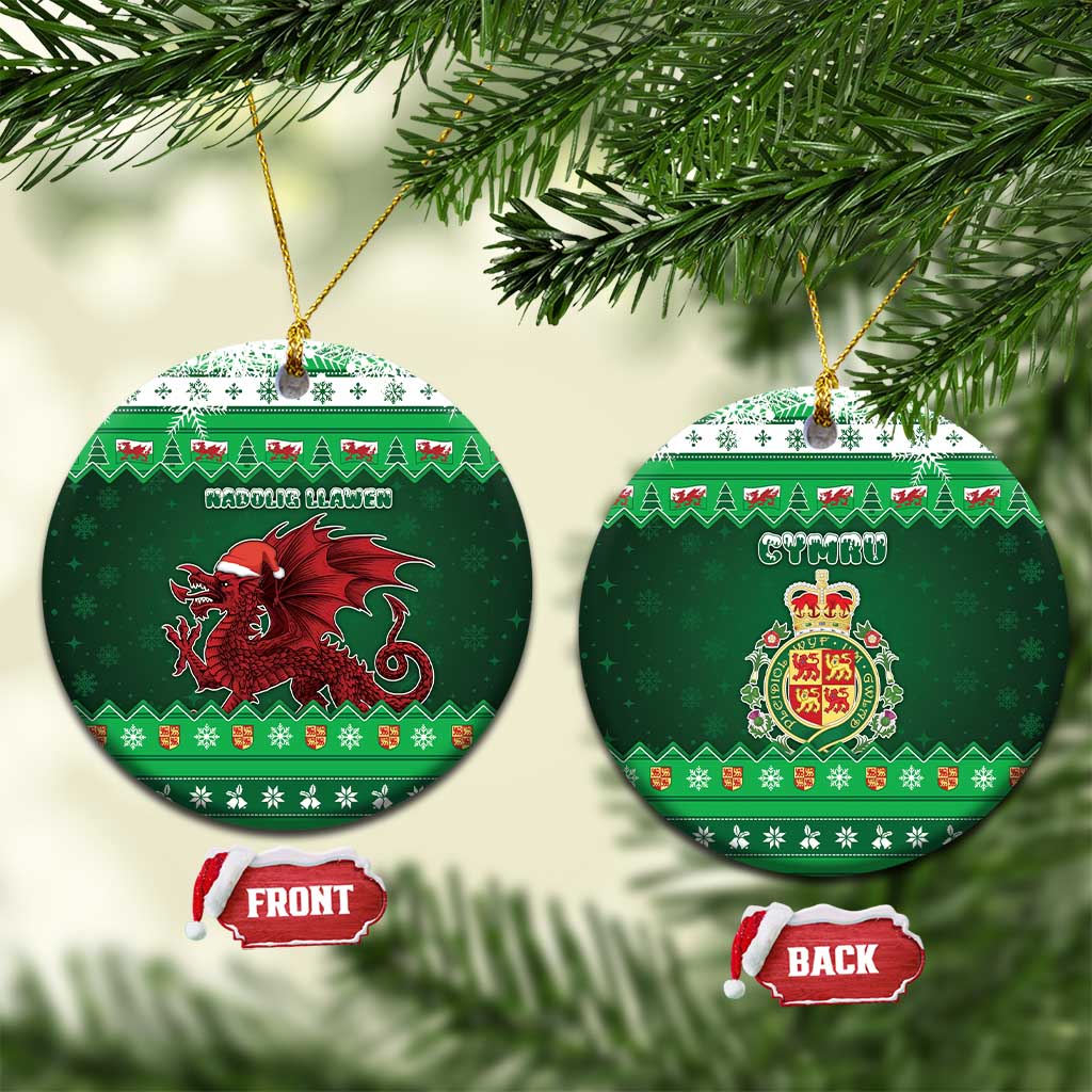Wales Christmas Ceramic Ornament Cymru Dragon Nadolig Llawen - Wonder Print Shop