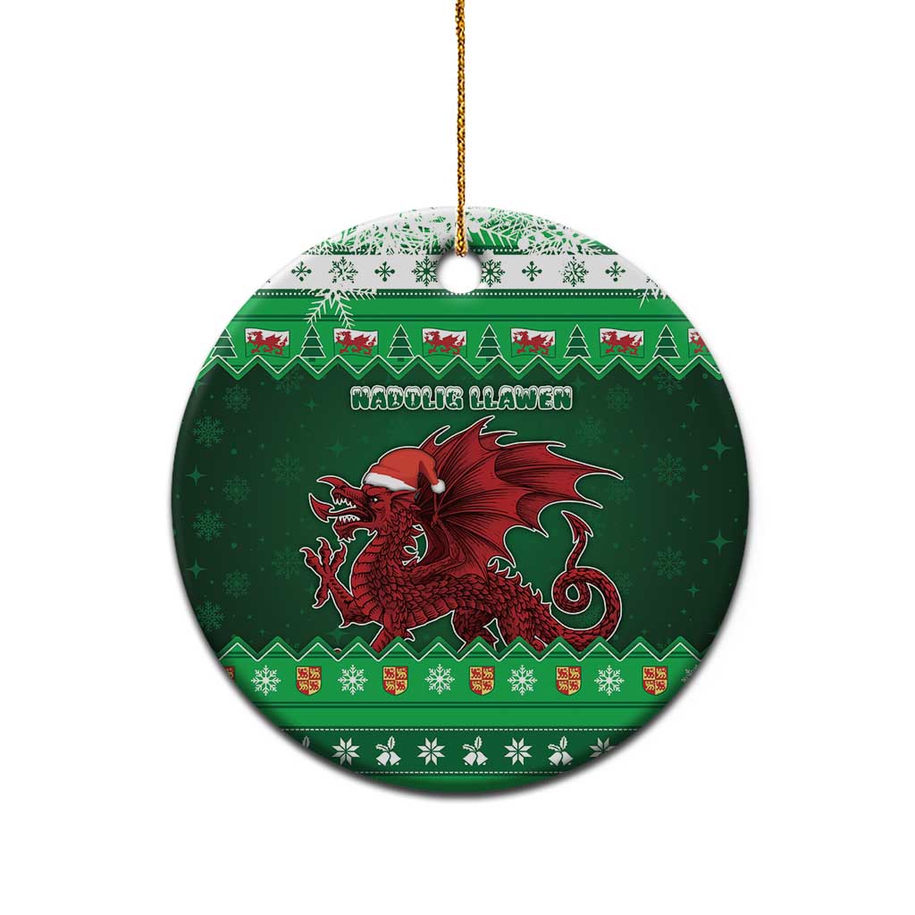 Wales Christmas Ceramic Ornament Cymru Dragon Nadolig Llawen - Wonder Print Shop