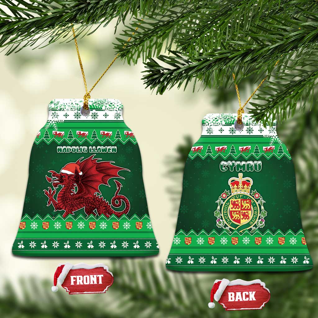 Wales Christmas Ceramic Ornament Cymru Dragon Nadolig Llawen - Wonder Print Shop