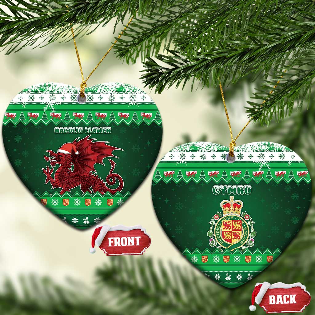 Wales Christmas Ceramic Ornament Cymru Dragon Nadolig Llawen - Wonder Print Shop