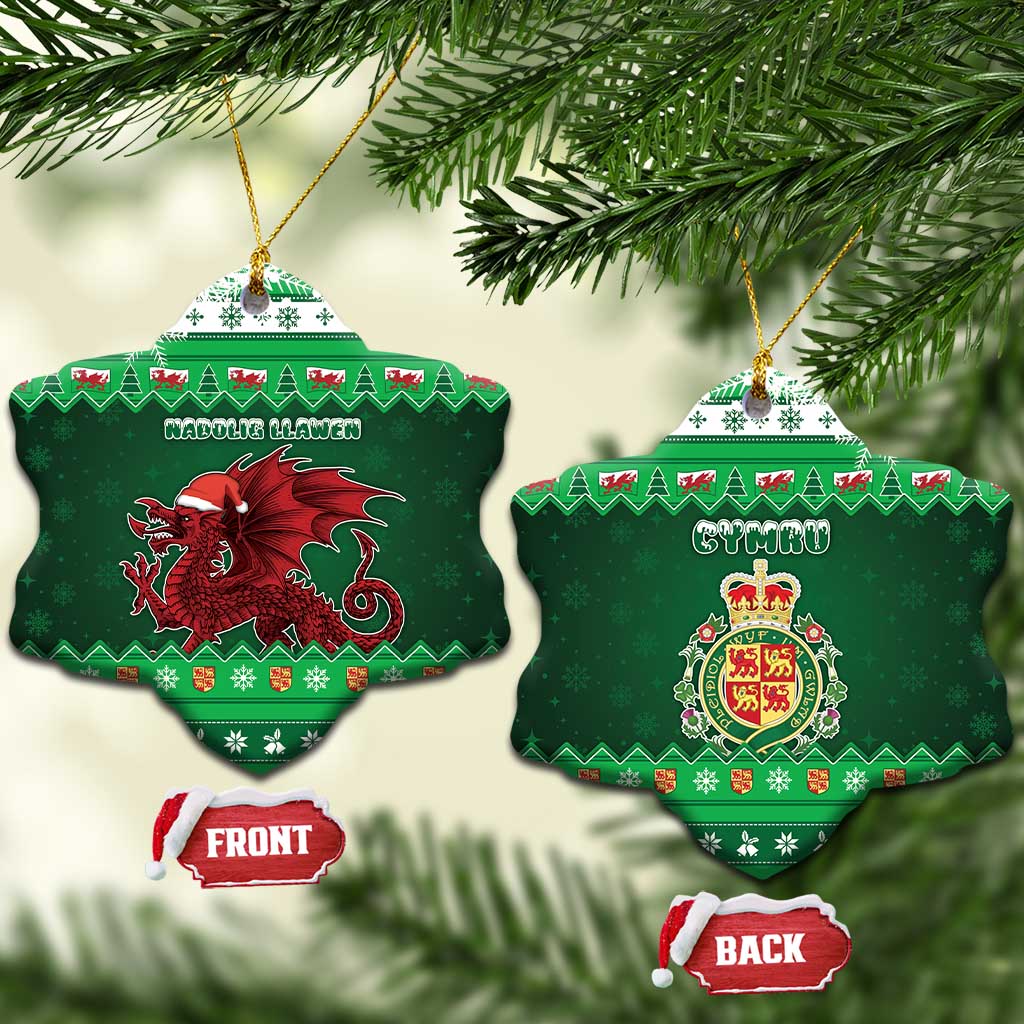 Wales Christmas Ceramic Ornament Cymru Dragon Nadolig Llawen - Wonder Print Shop