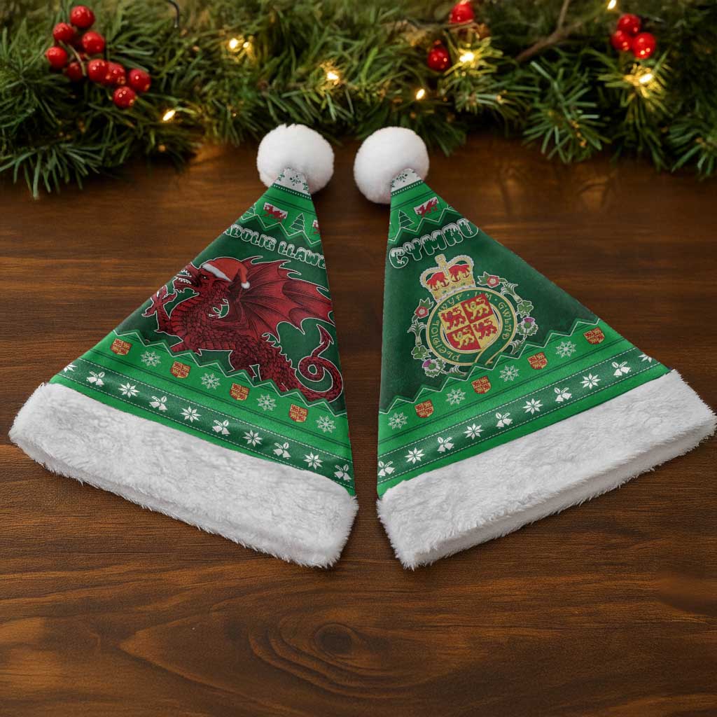 Wales Christmas Santa Hat Cymru Dragon Nadolig Llawen - Wonder Print Shop