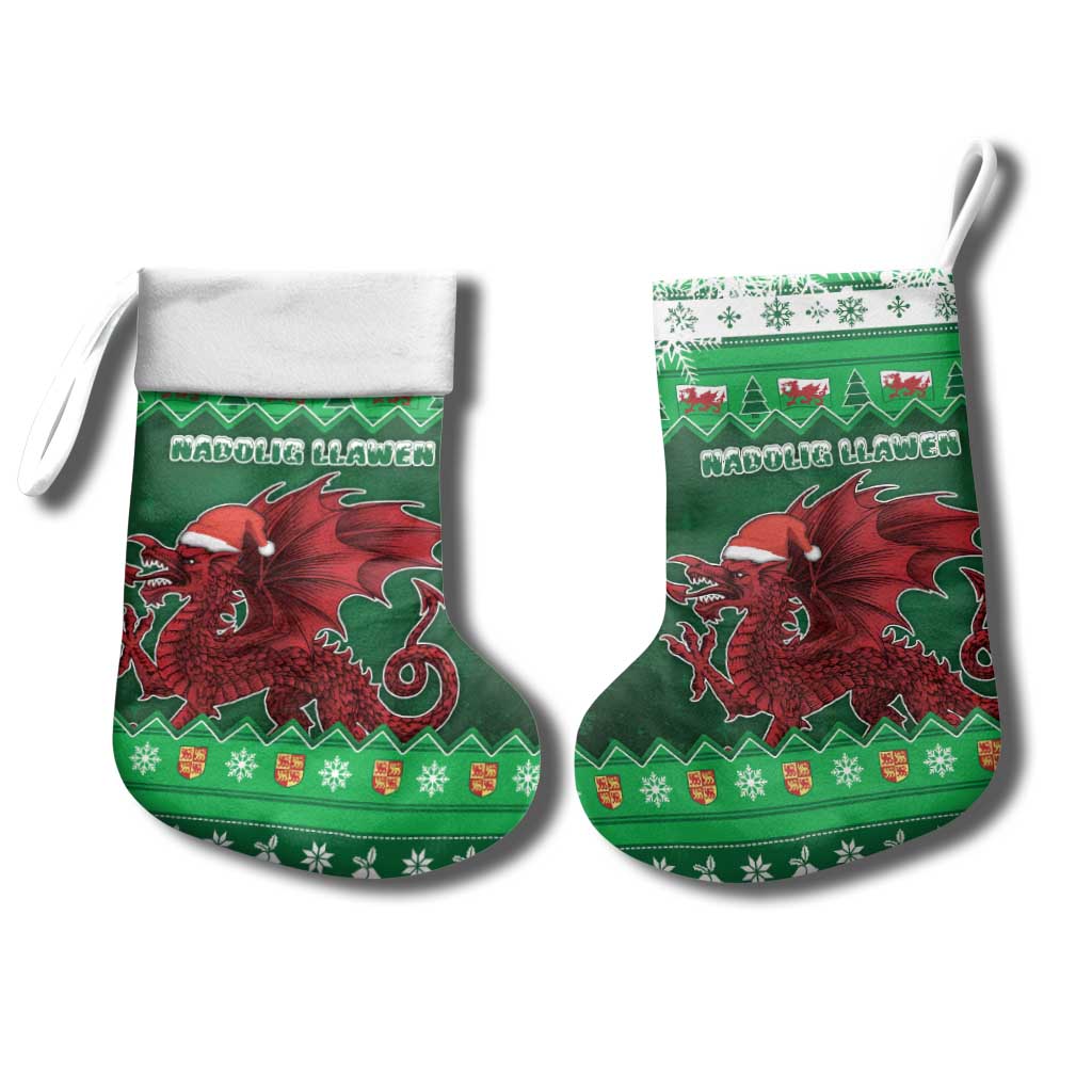 Wales Christmas Stocking Cymru Dragon Nadolig Llawen - Wonder Print Shop