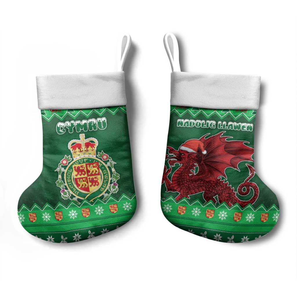 Wales Christmas Stocking Cymru Dragon Nadolig Llawen - Wonder Print Shop