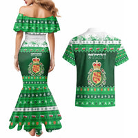 Wales Christmas Couples Matching Mermaid Dress and Hawaiian Shirt Cymru Dragon Nadolig Llawen - Wonder Print Shop