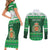 Wales Christmas Couples Matching Short Sleeve Bodycon Dress and Long Sleeve Button Shirt Cymru Dragon Nadolig Llawen - Wonder Print Shop