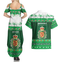 Wales Christmas Couples Matching Summer Maxi Dress and Hawaiian Shirt Cymru Dragon Nadolig Llawen - Wonder Print Shop