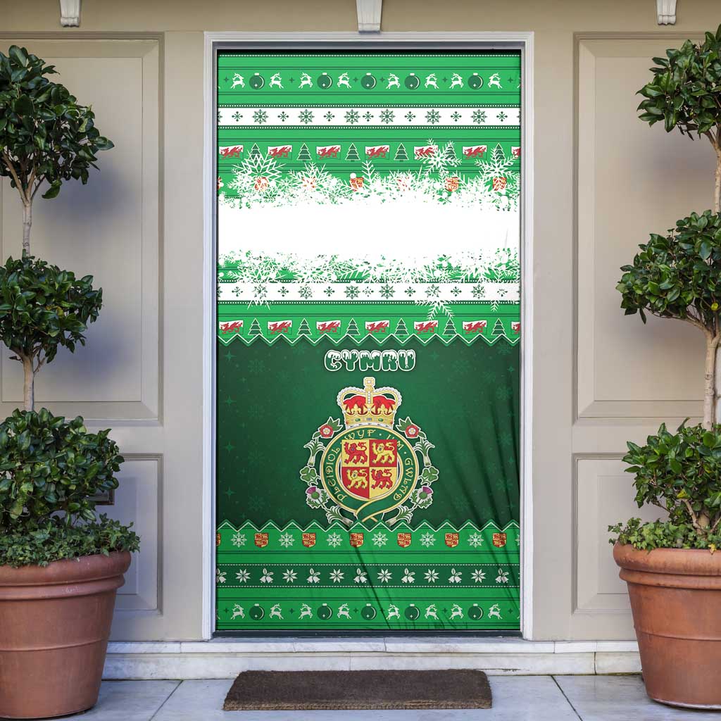 Wales Christmas Door Cover Cymru Dragon Nadolig Llawen - Wonder Print Shop
