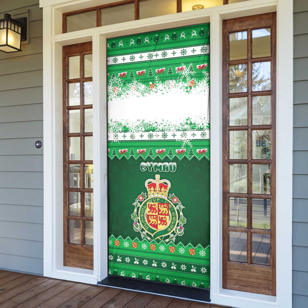 Wales Christmas Door Cover Cymru Dragon Nadolig Llawen - Wonder Print Shop
