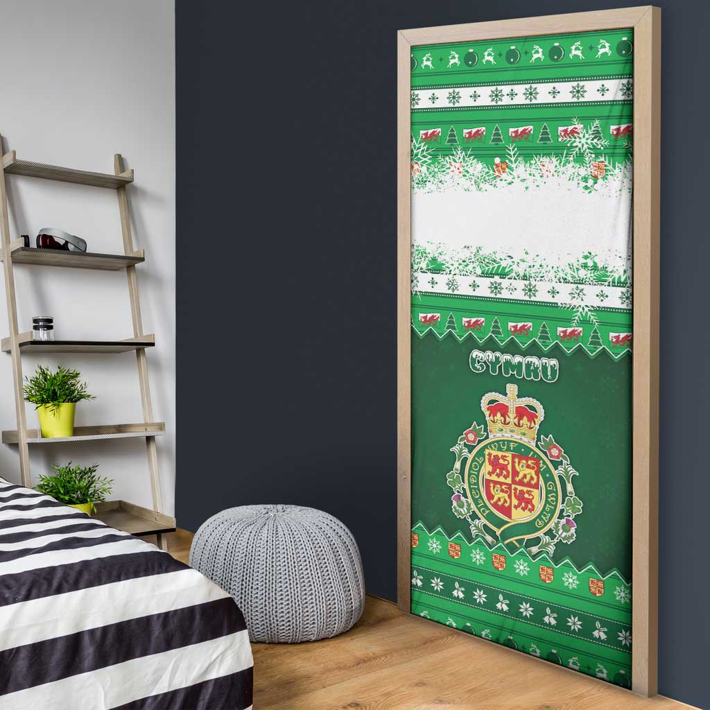 Wales Christmas Door Cover Cymru Dragon Nadolig Llawen - Wonder Print Shop