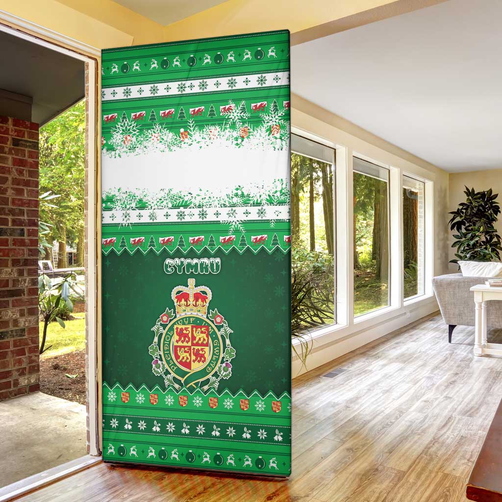 Wales Christmas Door Cover Cymru Dragon Nadolig Llawen - Wonder Print Shop