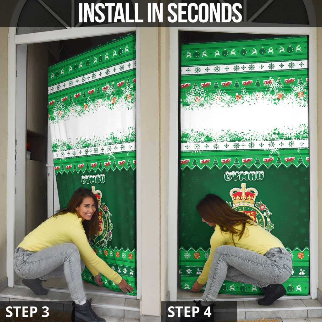 Wales Christmas Door Cover Cymru Dragon Nadolig Llawen - Wonder Print Shop