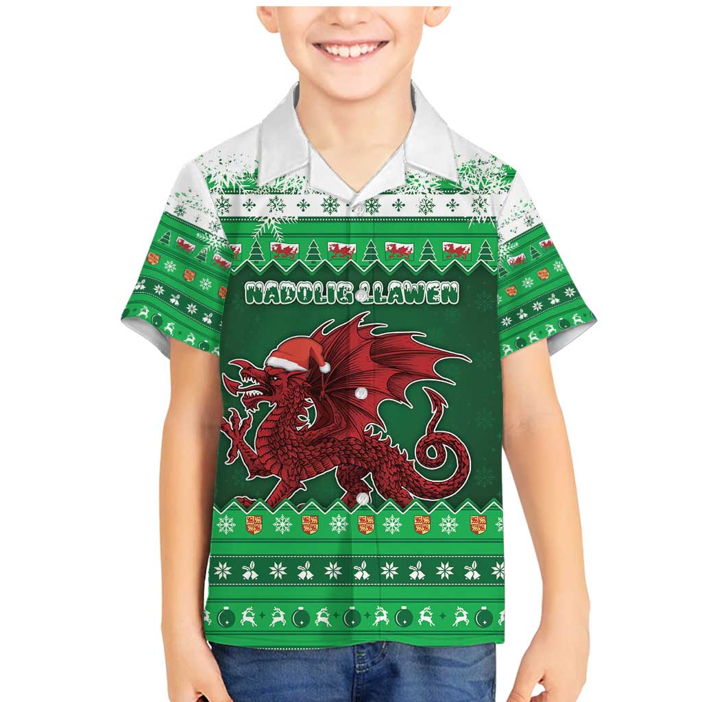 Wales Christmas Family Matching Mermaid Dress and Hawaiian Shirt Cymru Dragon Nadolig Llawen - Wonder Print Shop