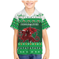 Wales Christmas Family Matching Mermaid Dress and Hawaiian Shirt Cymru Dragon Nadolig Llawen - Wonder Print Shop