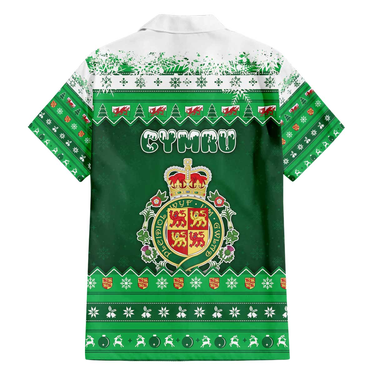 Wales Christmas Family Matching Off The Shoulder Long Sleeve Dress and Hawaiian Shirt Cymru Dragon Nadolig Llawen - Wonder Print Shop