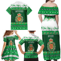 Wales Christmas Family Matching Off Shoulder Maxi Dress and Hawaiian Shirt Cymru Dragon Nadolig Llawen - Wonder Print Shop