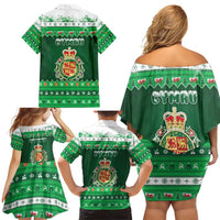 Wales Christmas Family Matching Off Shoulder Short Dress and Hawaiian Shirt Cymru Dragon Nadolig Llawen - Wonder Print Shop