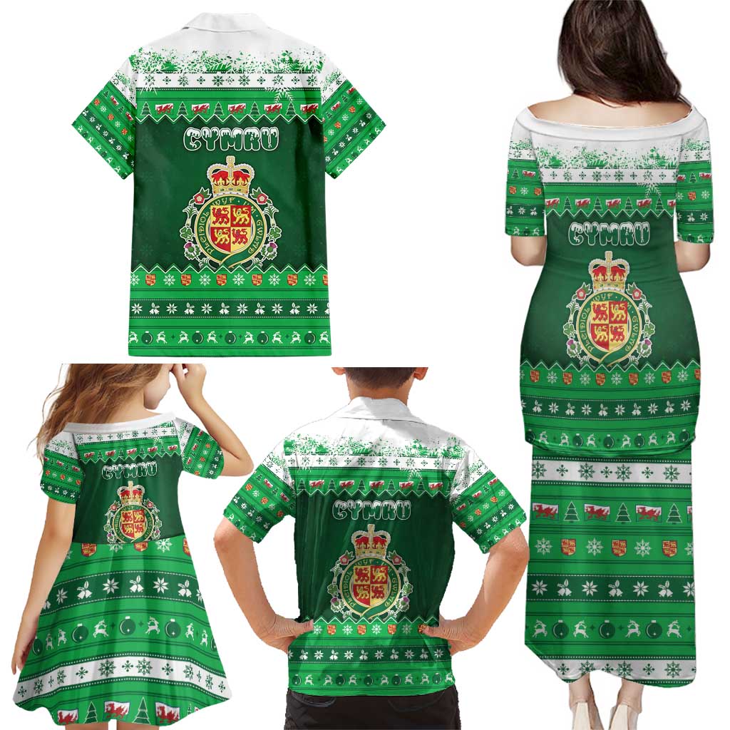Wales Christmas Family Matching Puletasi and Hawaiian Shirt Cymru Dragon Nadolig Llawen - Wonder Print Shop