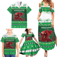 Wales Christmas Family Matching Summer Maxi Dress and Hawaiian Shirt Cymru Dragon Nadolig Llawen - Wonder Print Shop