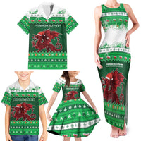 Wales Christmas Family Matching Tank Maxi Dress and Hawaiian Shirt Cymru Dragon Nadolig Llawen - Wonder Print Shop