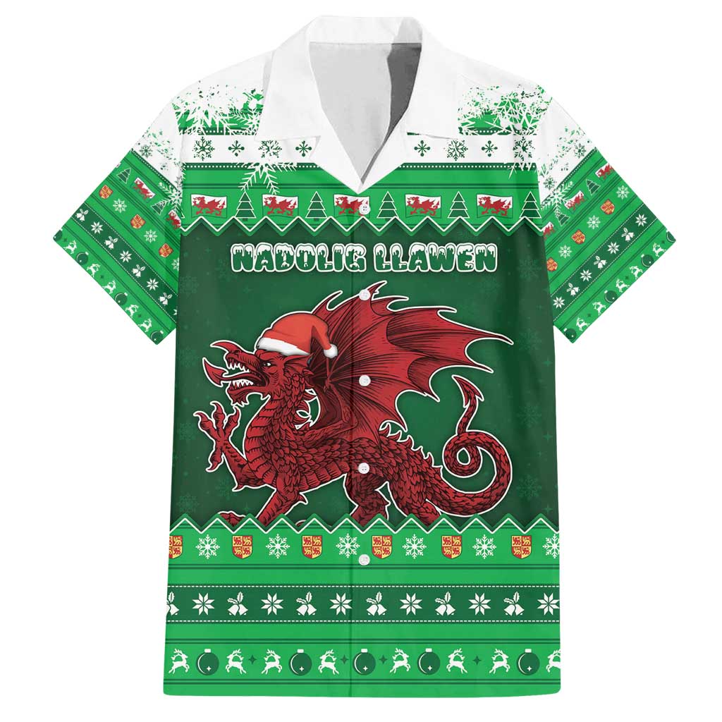 Wales Christmas Family Matching Tank Maxi Dress and Hawaiian Shirt Cymru Dragon Nadolig Llawen - Wonder Print Shop