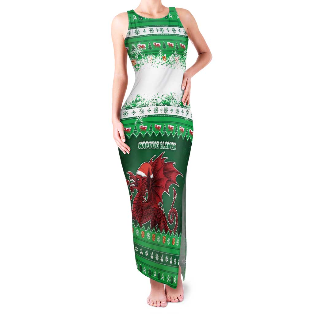 Wales Christmas Family Matching Tank Maxi Dress and Hawaiian Shirt Cymru Dragon Nadolig Llawen - Wonder Print Shop