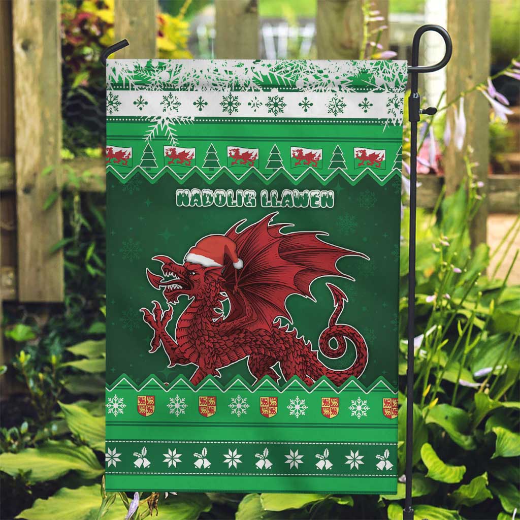 Wales Christmas Garden Flag Cymru Dragon Nadolig Llawen - Wonder Print Shop