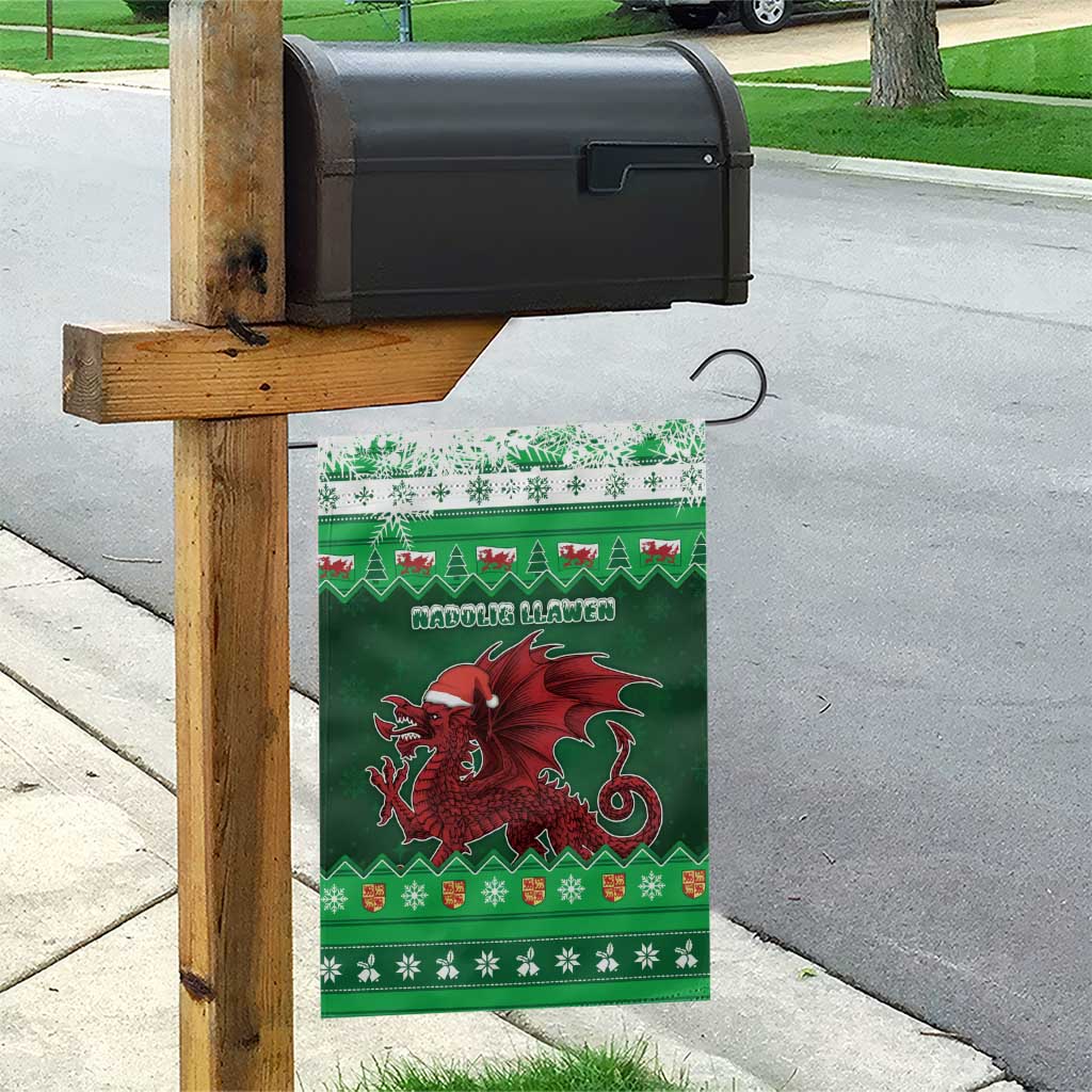 Wales Christmas Garden Flag Cymru Dragon Nadolig Llawen - Wonder Print Shop