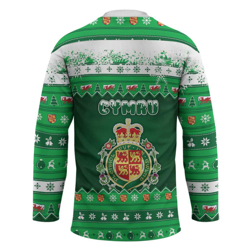 Wales Christmas Hockey Jersey Cymru Dragon Nadolig Llawen - Wonder Print Shop