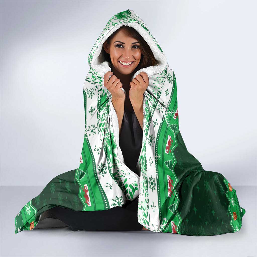 Wales Christmas Hooded Blanket Cymru Dragon Nadolig Llawen - Wonder Print Shop